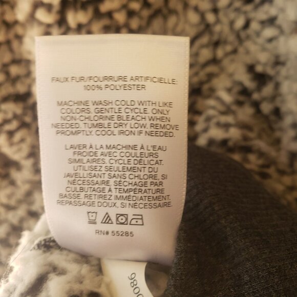 Express One Eleven Sherpa Fleece Pullover Small Faux Fur Womens Jacket Gray - Picture 6 of 8